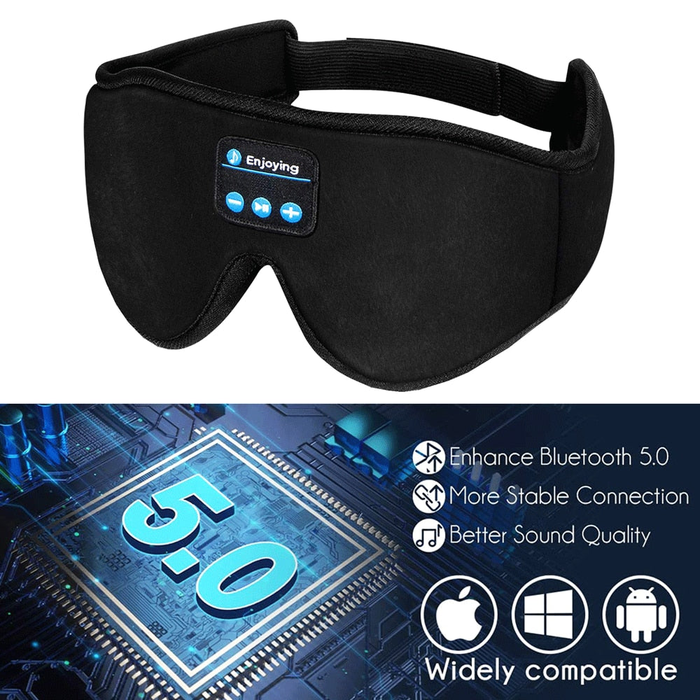 New 3D wireless music headphone sleep breathable smart eye mask Bluetooth headset call with mic for ios Android mac Dropshipping - TIKIJTRONICS # 0