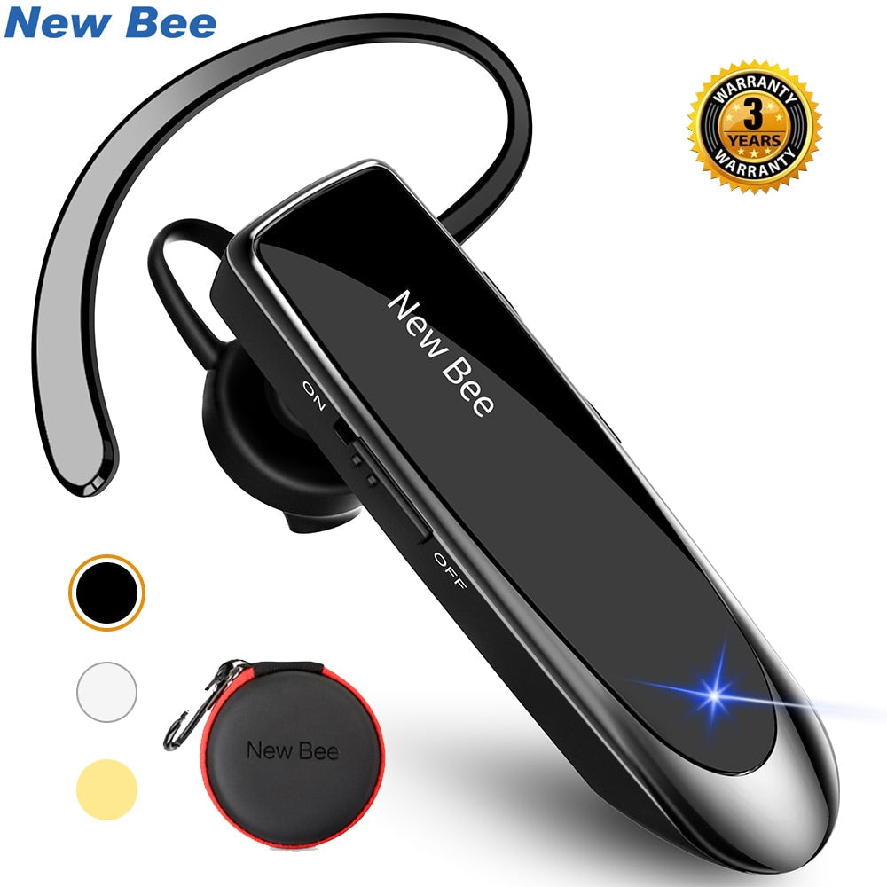 New Bee Bluetooth Headset V5.0 Wireless Earphones Headphones with Mic 24Hrs Earbuds Earpiece Mini Handsfree for iPhone xiaomi - TIKIJTRONICS # 0