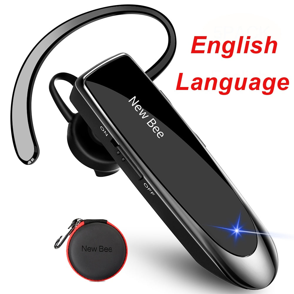 New Bee Bluetooth Headset V5.0 Wireless Earphones Headphones with Mic 24Hrs Earbuds Earpiece Mini Handsfree for iPhone xiaomi - TIKIJTRONICS # 0