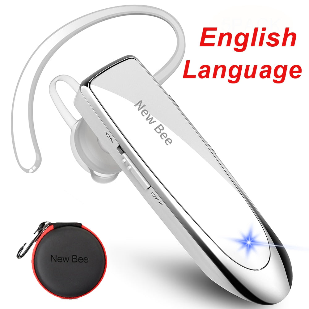 New Bee Bluetooth Headset V5.0 Wireless Earphones Headphones with Mic 24Hrs Earbuds Earpiece Mini Handsfree for iPhone xiaomi - TIKIJTRONICS # 0