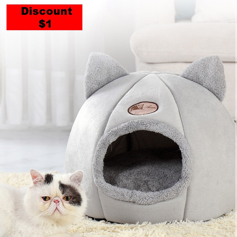 New Deep Sleep Comfort In Winter Cat Bed Iittle Mat Basket Small Dog House Products Pets Tent Cozy Cave Nest Indoor Cama Gato - TIKIJTRONICS # 0