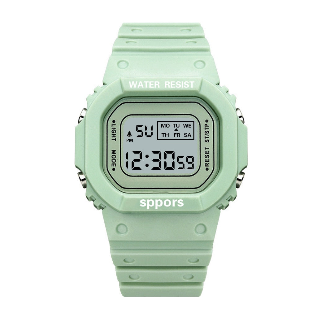 New Fashion Transparent Digital Watch Square Women Watches Sports Electronic Wrist Watch Reloj Mujer Clock Dropshipping - TIKIJTRONICS 0 SPECIFICATIONSWater Resistance Depth: 3BarStyle: simpleOrigin: Mainland ChinaMovement: DigitalFeature: AlarmFeature: Water ResistantFeature: Complete CalendarFeature: luminous handsDial Window Material Type: HardlexClasp Type: Bracelet ClaspCase Shape: RectangleCase Material: Tungsten SteelBand Material Type: Silicone TIKIJTRONICS  (Store description)