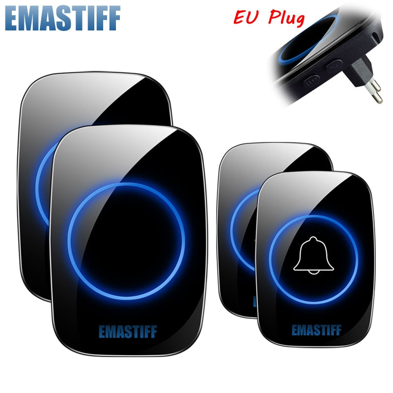 New Home Welcome Doorbell  Intelligent Wireless Doorbell Waterproof 300M Remote EU AU UK US Plug smart Door Bell Chime - TIKIJTRONICS # 0