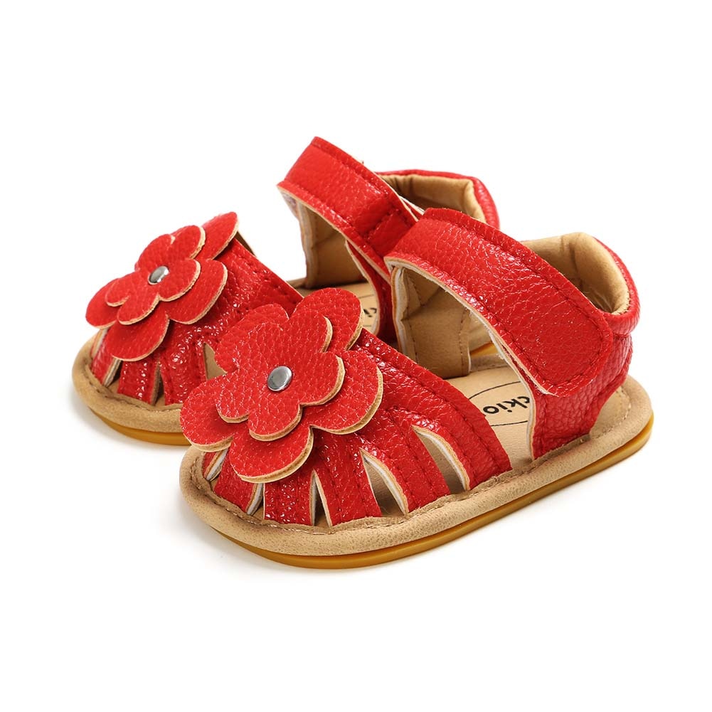 New Infant Baby Shoes Baby Boy Girl Shoes Toddler Flats Summer Sandal Flower Soft Rubber Sole Anti-Slip Crib Shoes First Walker - TIKIJTRONICS # 0