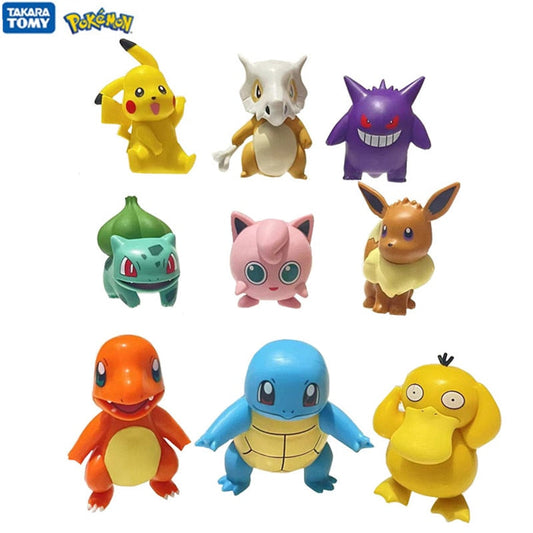 New Pokemon Anime Figure Pikachu Charmander Squirtle Bulbasaur Eevee Mew Gengar Cute Doll Pet Action Collect Model Kids Toy Gift - TIKIJTRONICS # 0