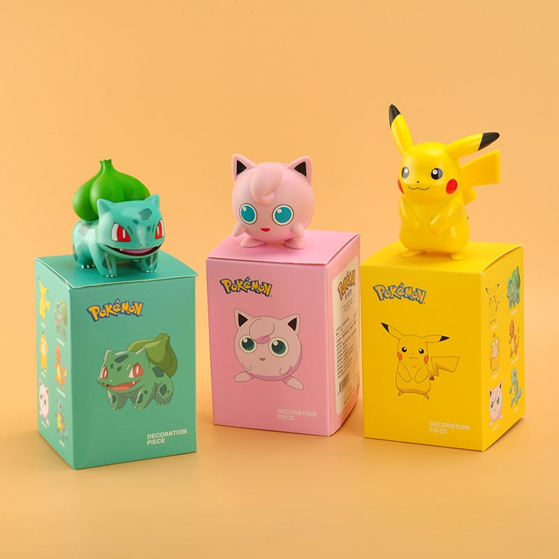 New Pokemon Anime Figure Pikachu Charmander Squirtle Bulbasaur Eevee Mew Gengar Cute Doll Pet Action Collect Model Kids Toy Gift - TIKIJTRONICS # 0