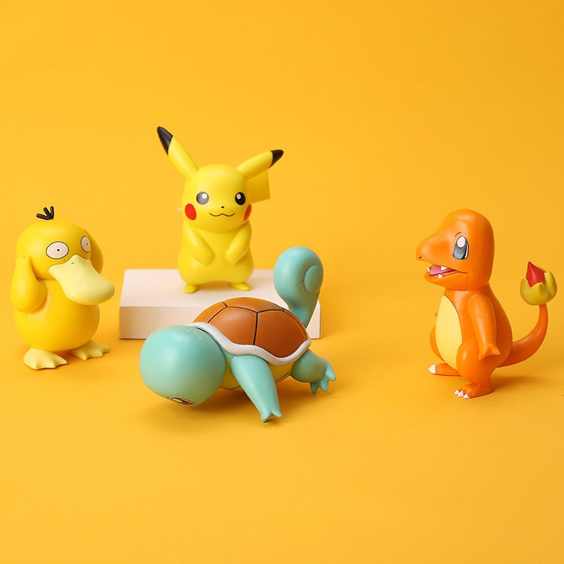 New Pokemon Anime Figure Pikachu Charmander Squirtle Bulbasaur Eevee Mew Gengar Cute Doll Pet Action Collect Model Kids Toy Gift - TIKIJTRONICS # 0