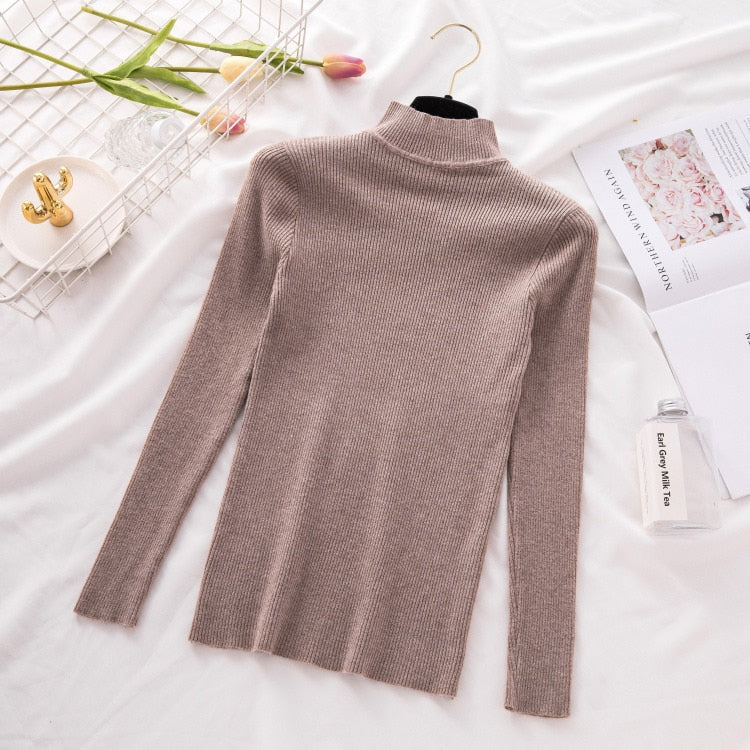 New Turtleneck Knitted Sweater Female Casual Pullover Women Autumn Winter Tops Korean Sweaters Fashion 2020 Women Sweater Jumper - TIKIJTRONICS # 0