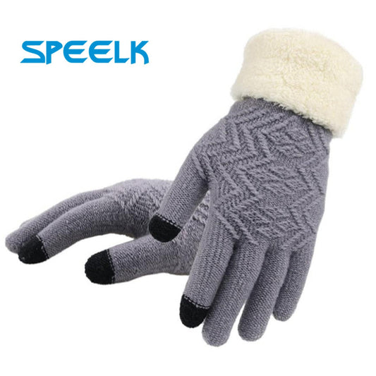 New Winter Warm Knitted Gloves Women Fashion  Knit Gloves Mittens  Female thick Plush Wrist  Driving Glove Wholesale - TIKIJTRONICS 0 SPECIFICATIONSWeight: 60 gStyle: FashionSize: Free size (21.5*10 cm)Season: Spring, Autumn, WinterPattern Type: SolidOrigin: Mainland ChinaName: ouch Screen Knitted Gloves WomenModel Number: G001Material: AcrylicItem Type: Gloves & MittensGloves Length: WristGender: WOMENDepartment Name: AdultBrand Name: Speelk TIKIJTRONICS  (Store description)