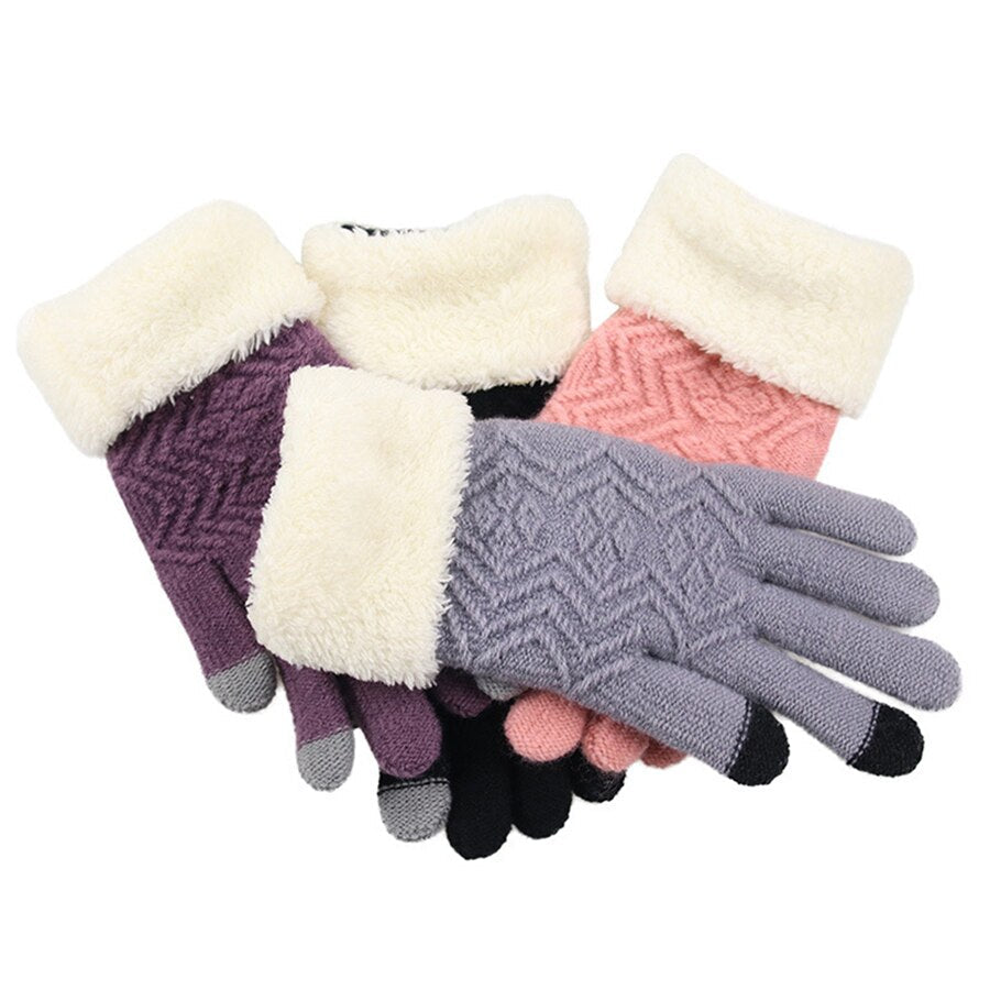 New Winter Warm Knitted Gloves Women Fashion  Knit Gloves Mittens  Female thick Plush Wrist  Driving Glove Wholesale - TIKIJTRONICS 0 SPECIFICATIONSWeight: 60 gStyle: FashionSize: Free size (21.5*10 cm)Season: Spring, Autumn, WinterPattern Type: SolidOrigin: Mainland ChinaName: ouch Screen Knitted Gloves WomenModel Number: G001Material: AcrylicItem Type: Gloves & MittensGloves Length: WristGender: WOMENDepartment Name: AdultBrand Name: Speelk TIKIJTRONICS  (Store description)