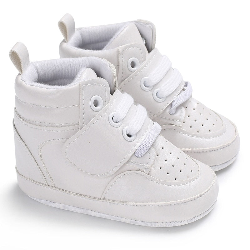 Newborn Print Heart Star Baby Sneaker PU Leather Baby Boys Girls First Walkers Soft Sole Infant Toddler Baby Shoes For 0-18M TIKIJTRONICS