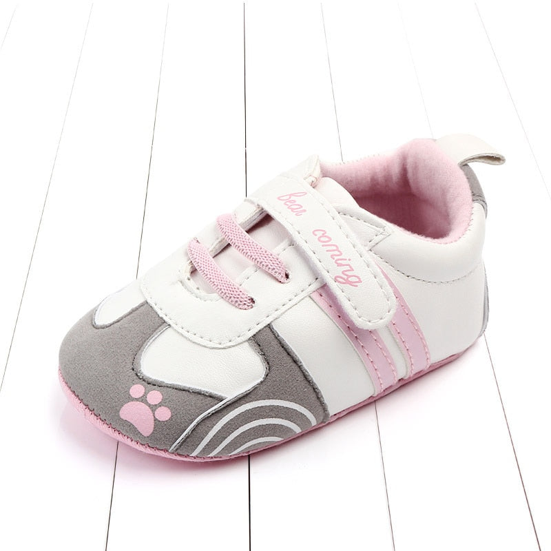 Newborn Print Heart Star Baby Sneaker PU Leather Baby Boys Girls First Walkers Soft Sole Infant Toddler Baby Shoes For 0-18M TIKIJTRONICS