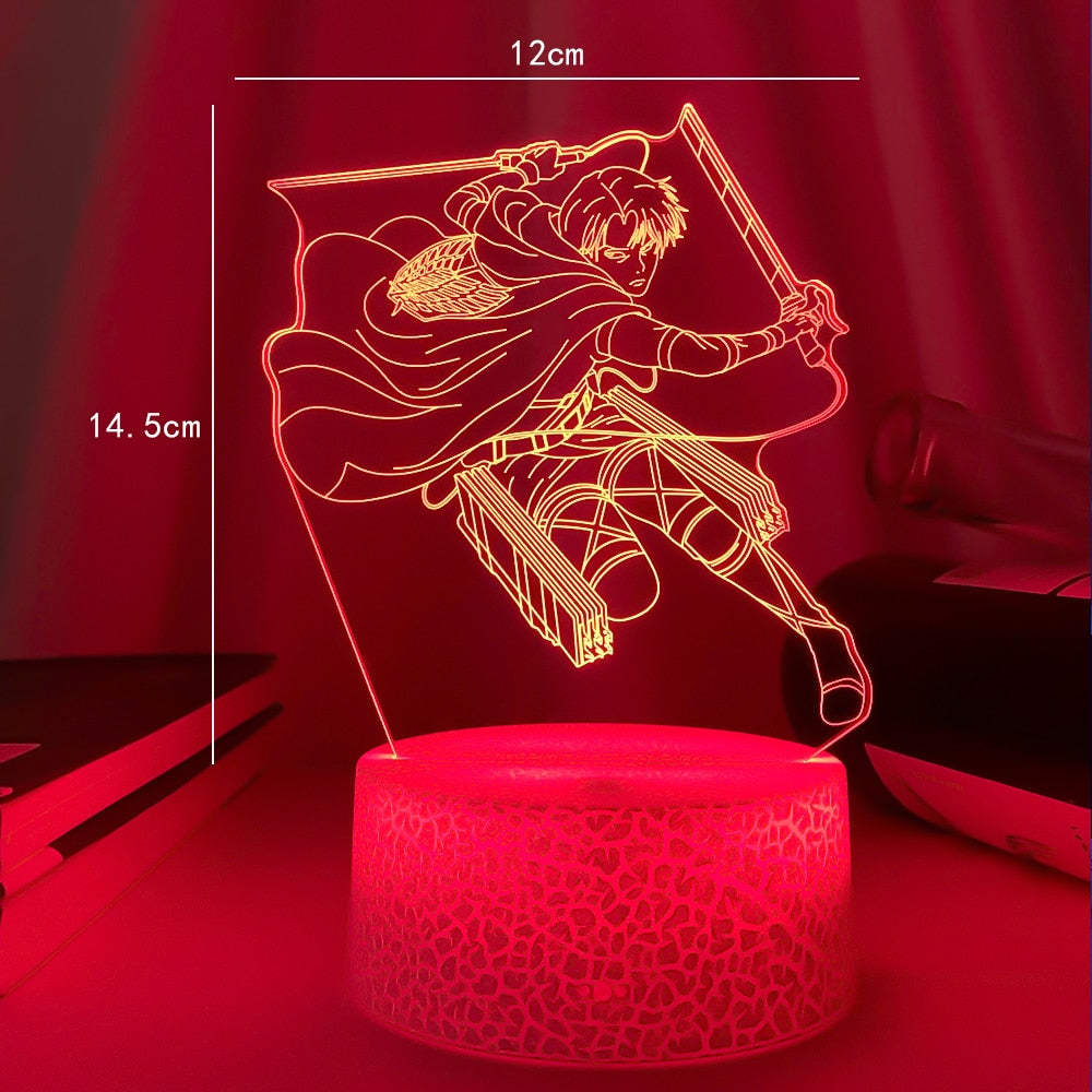 Newest Acrylic 3d Lamp Levi Ackerman Attack on Titan for Home Room Decor Light Child Gift Levi Ackerman LED Night Light Anime - TIKIJTRONICS # 0