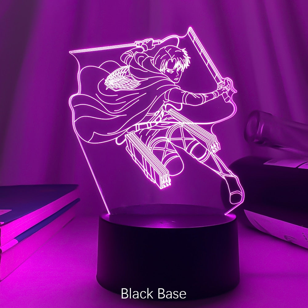 Newest Acrylic 3d Lamp Levi Ackerman Attack on Titan for Home Room Decor Light Child Gift Levi Ackerman LED Night Light Anime - TIKIJTRONICS # 0