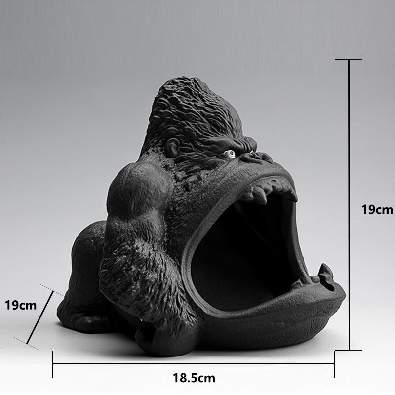 Nordic Style Ceramic Gorilla Shape Ashtray Anti-Fly Ash Mini Ashtray For Car Living Room Cigarette Ashtray For Home Ornament - TIKIJTRONICS # 0