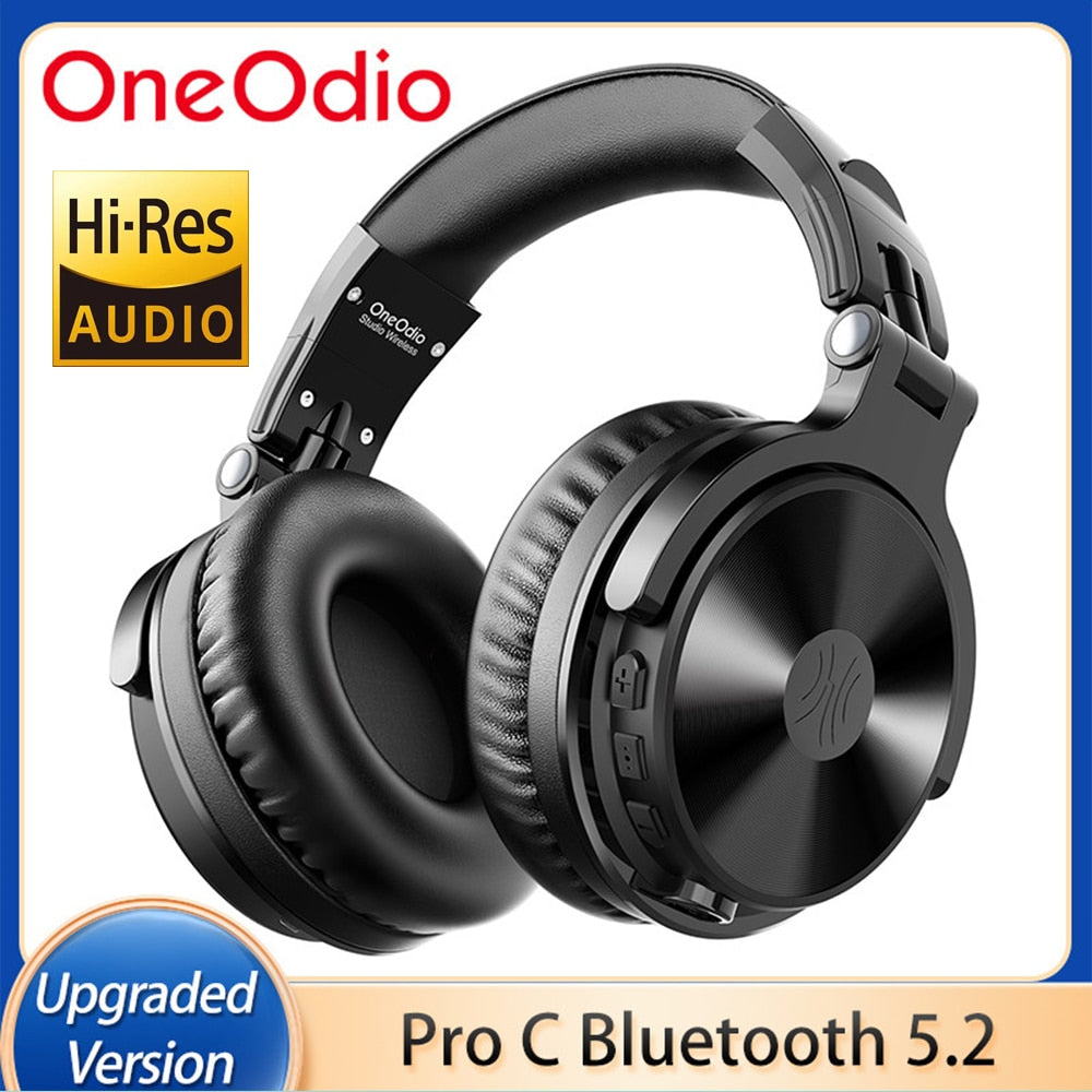 Oneodio Pro-C Wireless Headphones With Microphone 110H PlayTime Bluetooth 5.2 Foldable Deep Bass Stereo Earphones For PC Phone - TIKIJTRONICS # 0