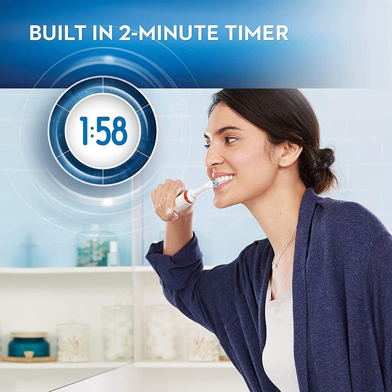 Oral B Pro 4000 3D Smartseries Ultrasonic Electric Toothbrush with Visible Pressure Sensor Power 4 Modes Waterproof Rechargeable - TIKIJTRONICS # 0