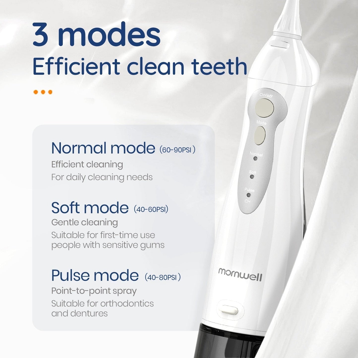 Oral Irrigator USB Rechargeable Water Flosser Portable Dental Water Jet 300ML Water Tank Waterproof Teeth Cleaner - TIKIJTRONICS # 0