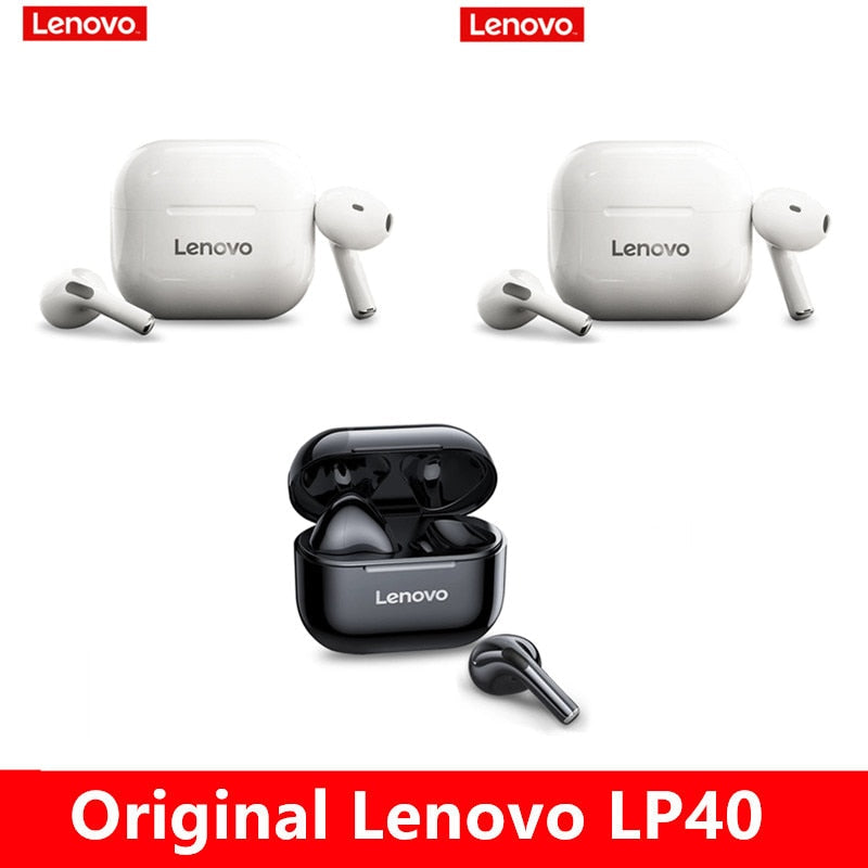 Original Lenovo LP40 wireless headphones TWS Bluetooth Earphones Touch Control Sport Headset Stereo Earbuds For Phone Android TIKIJTRONICS