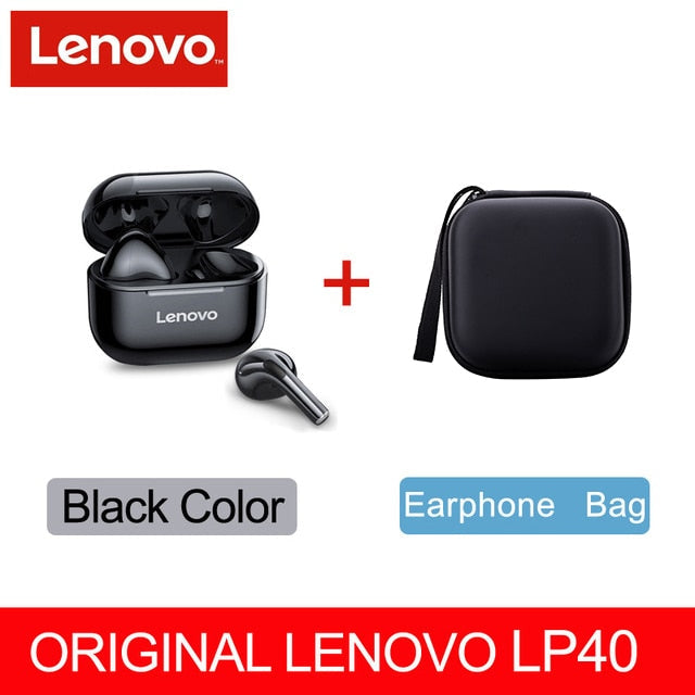 Original Lenovo LP40 wireless headphones TWS Bluetooth Earphones Touch Control Sport Headset Stereo Earbuds For Phone Android TIKIJTRONICS