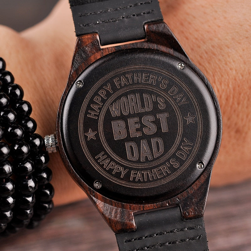 Personalized Engraved Wooden Watches Gifts For Dad,,Mom, friends, Birthday,Anniversary Day,Groomsman Gift - Premium 0 from TIKIJTRONICS - Just $25.19! Shop now at TIKIJTRONICS