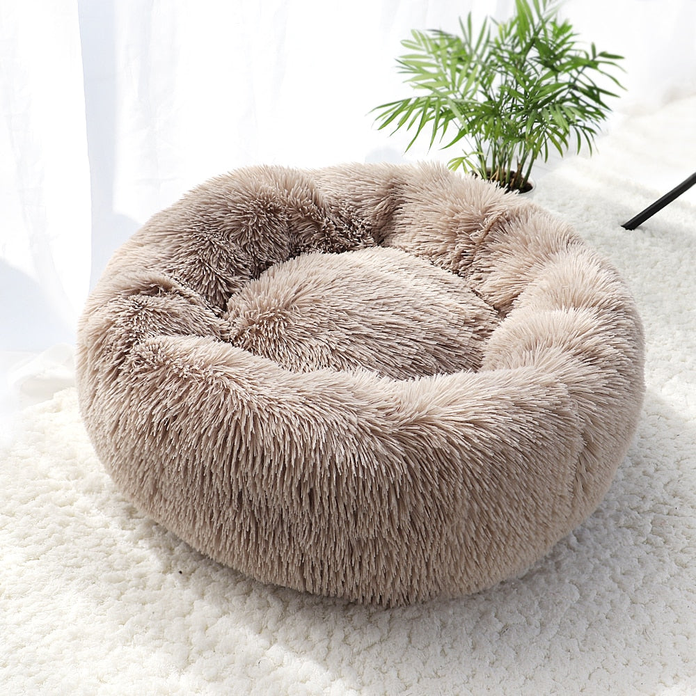 Pet Dog Bed Warm Fleece Round Dog Kennel House Long Plush Winter Pets Dog Beds For Medium Large Dogs Cats Soft Sofa Cushion Mats - TIKIJTRONICS # 0