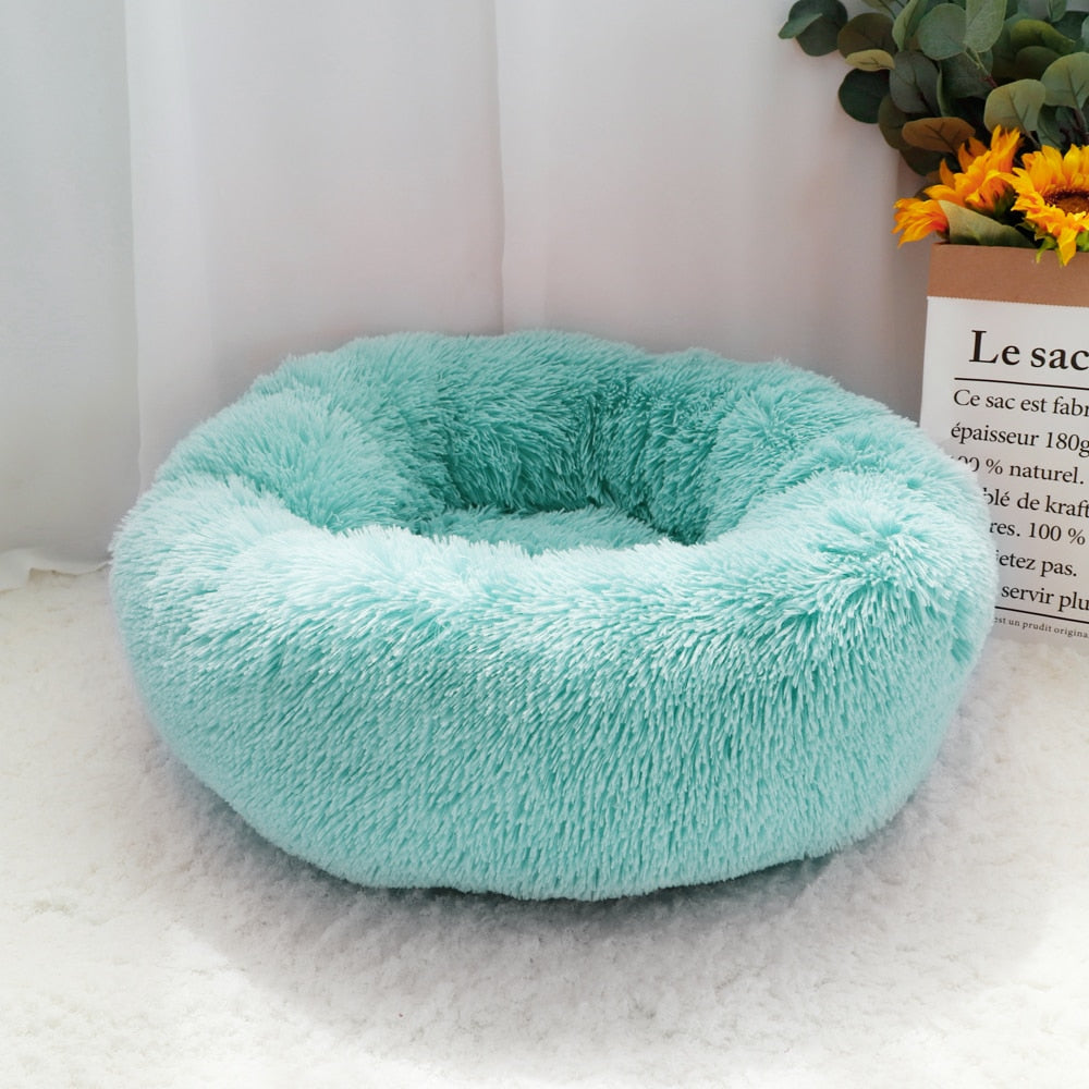 Pet Dog Bed Warm Fleece Round Dog Kennel House Long Plush Winter Pets Dog Beds For Medium Large Dogs Cats Soft Sofa Cushion Mats - TIKIJTRONICS # 0