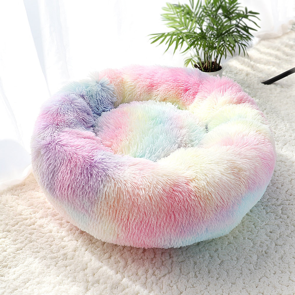 Pet Dog Bed Warm Fleece Round Dog Kennel House Long Plush Winter Pets Dog Beds For Medium Large Dogs Cats Soft Sofa Cushion Mats - TIKIJTRONICS # 0