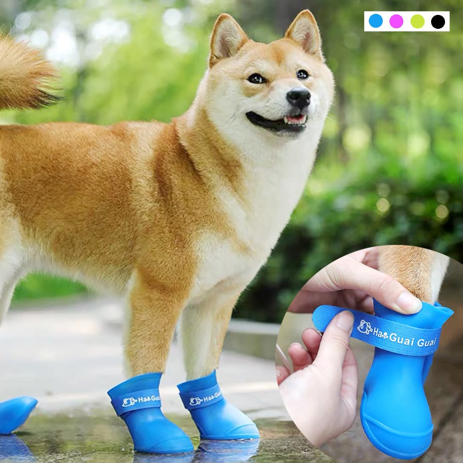 Pet Dog Rainshoes Waterproof Silicone Dog Shoes Anti-skid Boots For Small Medium Large Dogs Cats Rainy Days Appear Pet Supplies - TIKIJTRONICS 0 SPECIFICATIONSType: DogsSet Type: YESOrigin: Mainland ChinaMaterial: Plastic TIKIJTRONICS  (Store description)