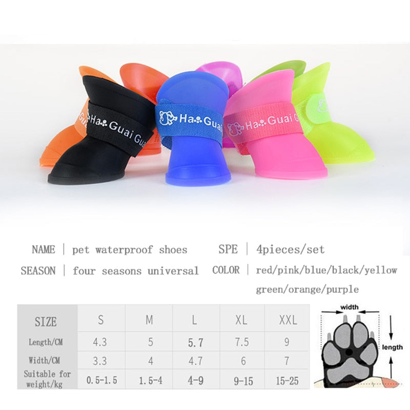 Pet Dog Rainshoes Waterproof Silicone Dog Shoes Anti-skid Boots For Small Medium Large Dogs Cats Rainy Days Appear Pet Supplies - TIKIJTRONICS 0 SPECIFICATIONSType: DogsSet Type: YESOrigin: Mainland ChinaMaterial: Plastic TIKIJTRONICS  (Store description)