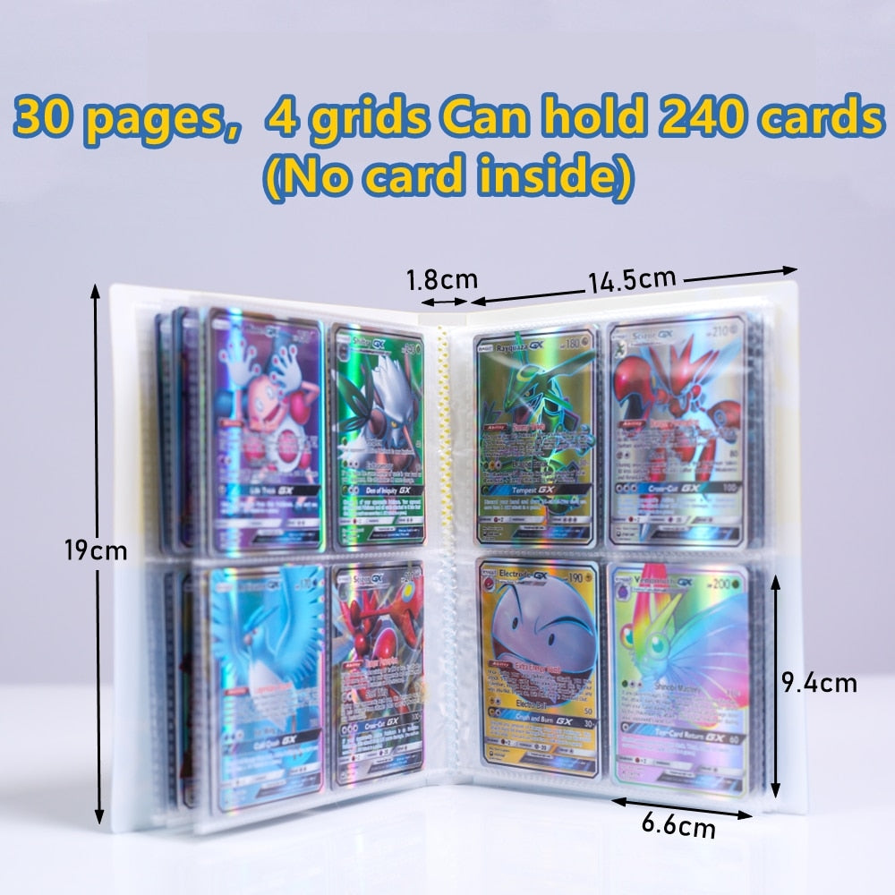 Pokemon Album Cards Book Map Letter Holder Binder Cartoon TAKARA TOMY New Anime 240PCS VMAX GX EX Collection Folder Kid Toy Gift TIKIJTRONICS