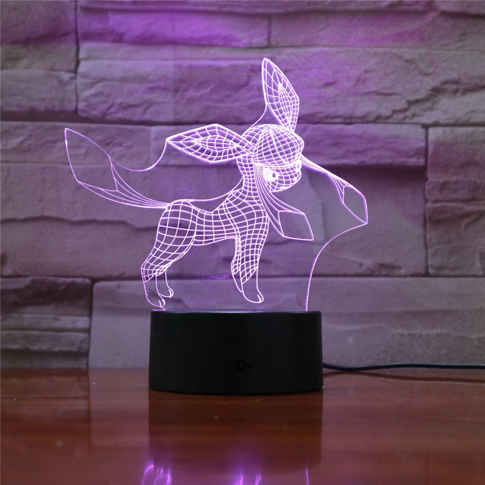 Pokemon Eevee Anime Figure 3D LED Night Light Flareon Glaceon Sylveon Jolteon Espeon Umbreon Figurine Bedroom Decor Lamp Gifts - TIKIJTRONICS # 0