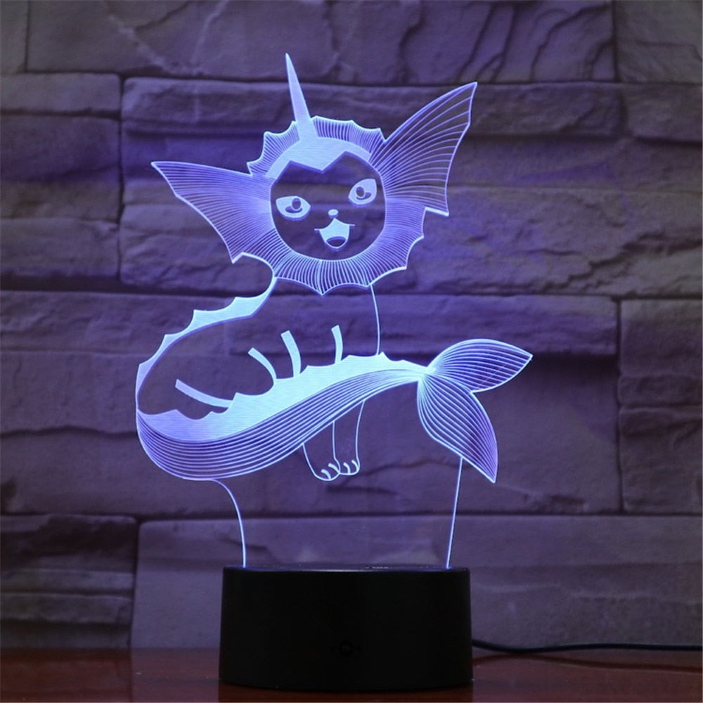 Pokemon Eevee Anime Figure 3D LED Night Light Flareon Glaceon Sylveon Jolteon Espeon Umbreon Figurine Bedroom Decor Lamp Gifts - TIKIJTRONICS # 0