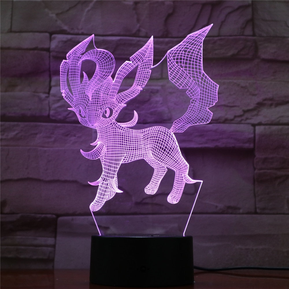 Pokemon Eevee Anime Figure 3D LED Night Light Flareon Glaceon Sylveon Jolteon Espeon Umbreon Figurine Bedroom Decor Lamp Gifts - TIKIJTRONICS # 0