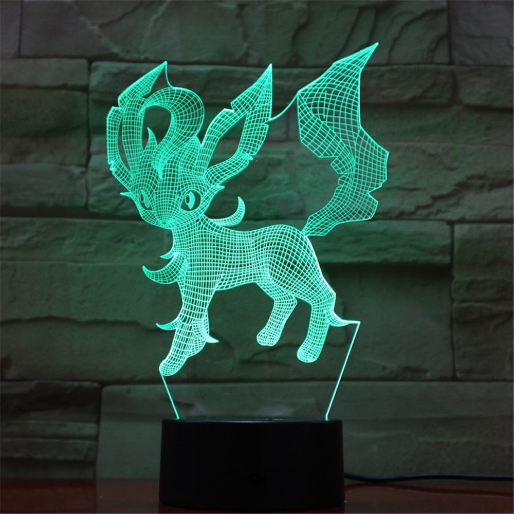 Pokemon Eevee Anime Figure 3D LED Night Light Flareon Glaceon Sylveon Jolteon Espeon Umbreon Figurine Bedroom Decor Lamp Gifts - TIKIJTRONICS # 0