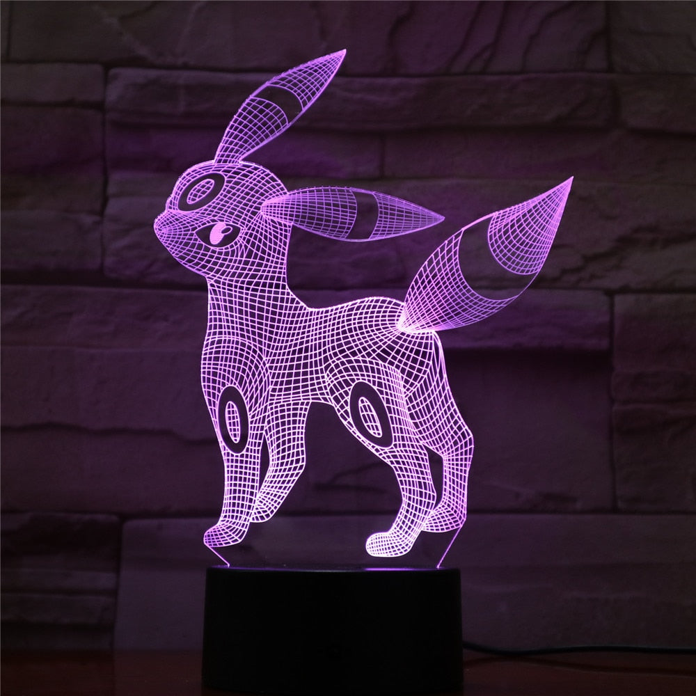 Pokemon Eevee Anime Figure 3D LED Night Light Flareon Glaceon Sylveon Jolteon Espeon Umbreon Figurine Bedroom Decor Lamp Gifts - TIKIJTRONICS # 0