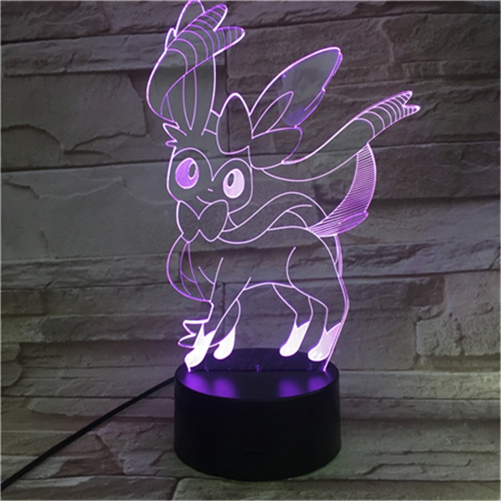 Pokemon Eevee Anime Figure 3D LED Night Light Flareon Glaceon Sylveon Jolteon Espeon Umbreon Figurine Bedroom Decor Lamp Gifts - TIKIJTRONICS # 0