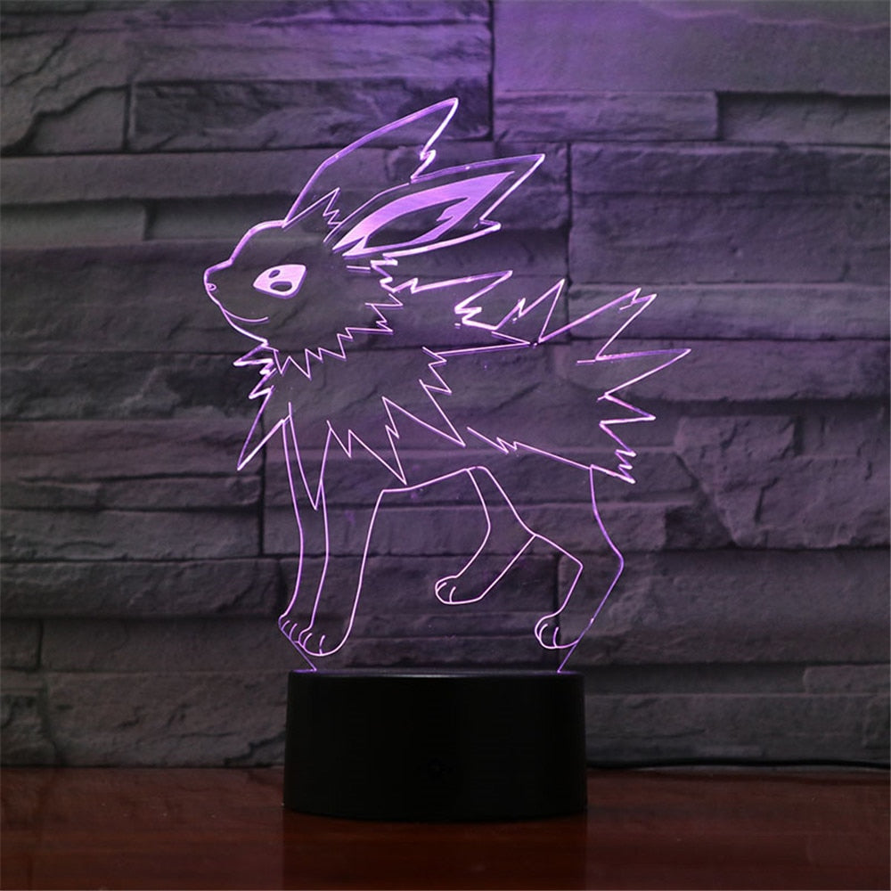 Pokemon Eevee Anime Figure 3D LED Night Light Flareon Glaceon Sylveon Jolteon Espeon Umbreon Figurine Bedroom Decor Lamp Gifts - TIKIJTRONICS # 0