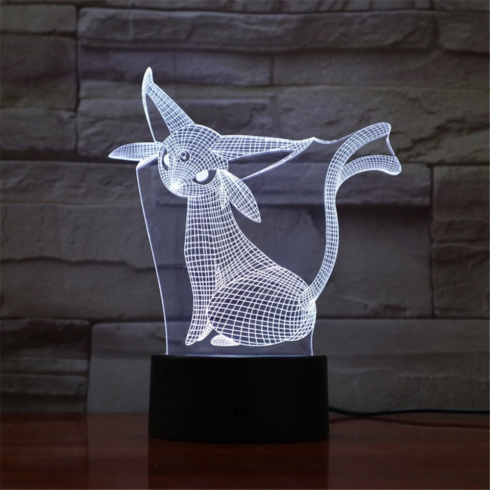 Pokemon Eevee Anime Figure 3D LED Night Light Flareon Glaceon Sylveon Jolteon Espeon Umbreon Figurine Bedroom Decor Lamp Gifts - TIKIJTRONICS # 0