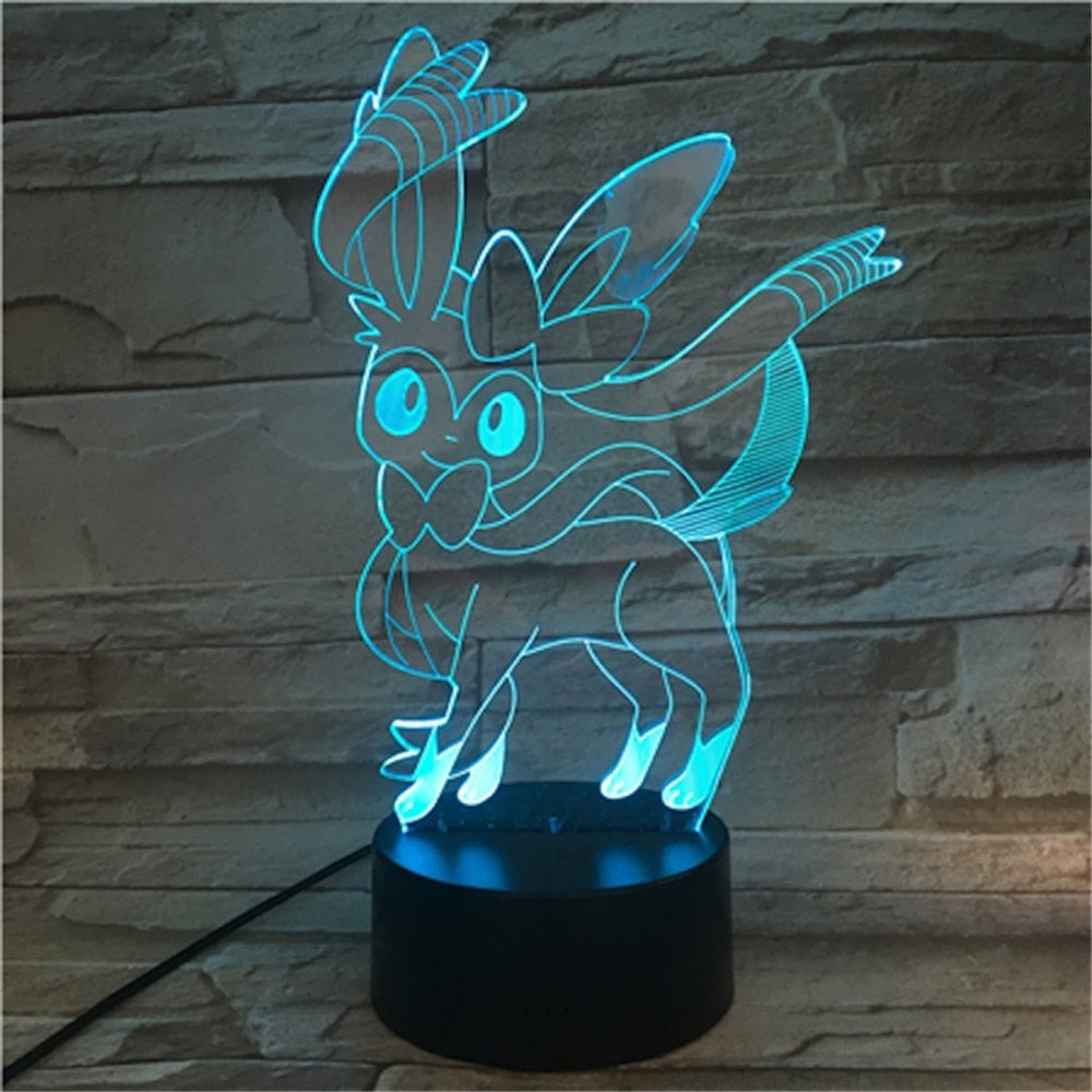 Pokemon Eevee Anime Figure 3D LED Night Light Flareon Glaceon Sylveon Jolteon Espeon Umbreon Figurine Bedroom Decor Lamp Gifts - TIKIJTRONICS # 0