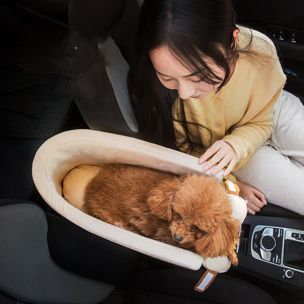 Puppy Cat Bed for Car Portable Dog Bed Travel Dog Carrier Protector for Samll Dogs Safety Car Central Control Pet Seat Chihuahua - TIKIJTRONICS # 0