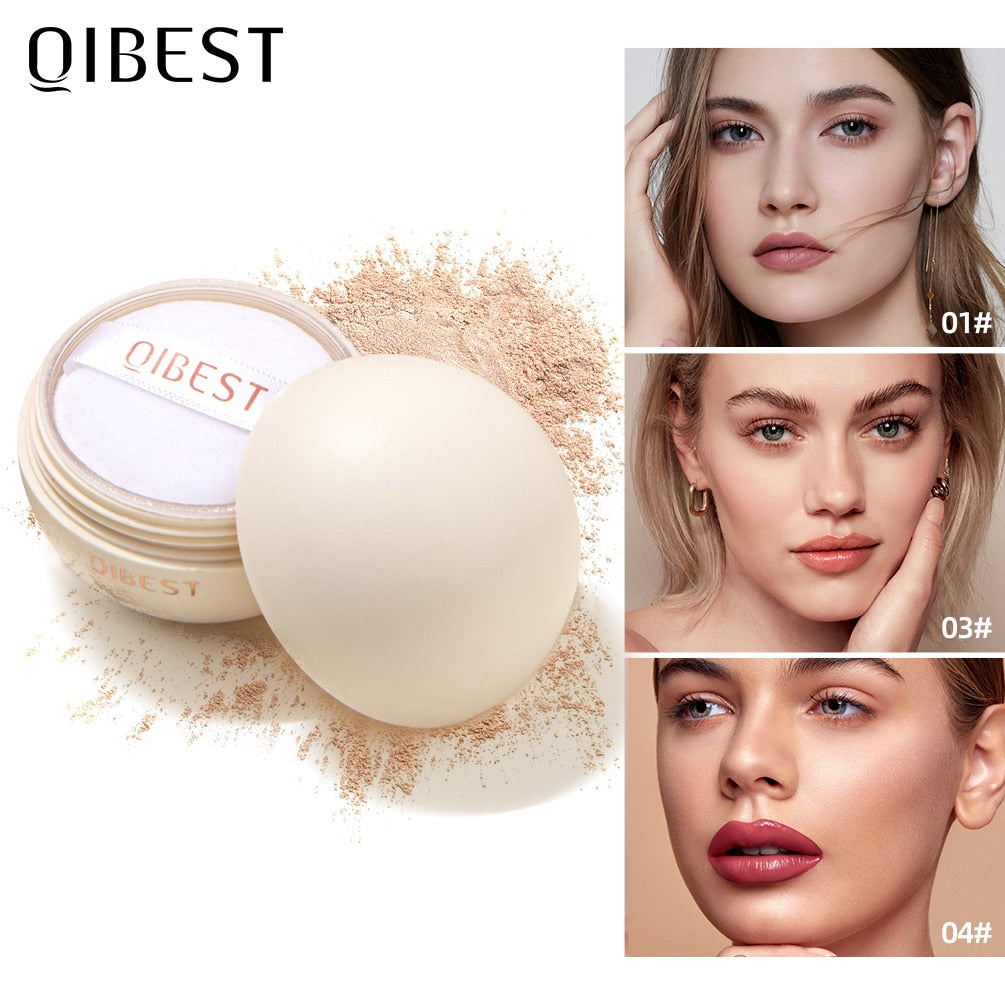 QIBEST Smooth Loose Powder Light Setting Powder Waterproof Face Makeup Oil Control Finish Powder Matte Velvet Face Powder Makeup - TIKIJTRONICS # 0