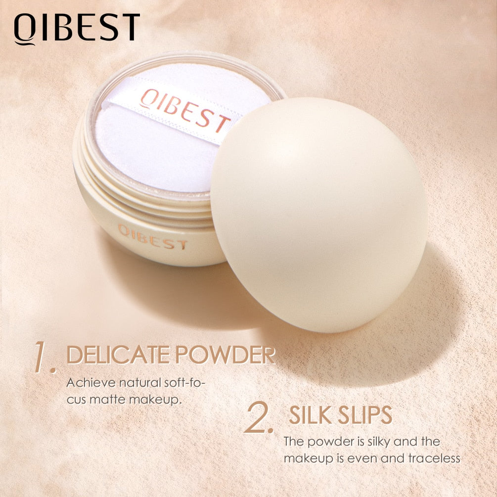 QIBEST Smooth Loose Powder Light Setting Powder Waterproof Face Makeup Oil Control Finish Powder Matte Velvet Face Powder Makeup - TIKIJTRONICS # 0