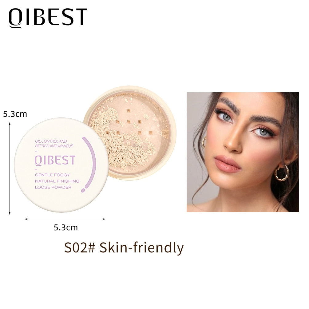 QIBEST Smooth Loose Powder Light Setting Powder Waterproof Face Makeup Oil Control Finish Powder Matte Velvet Face Powder Makeup - TIKIJTRONICS # 0