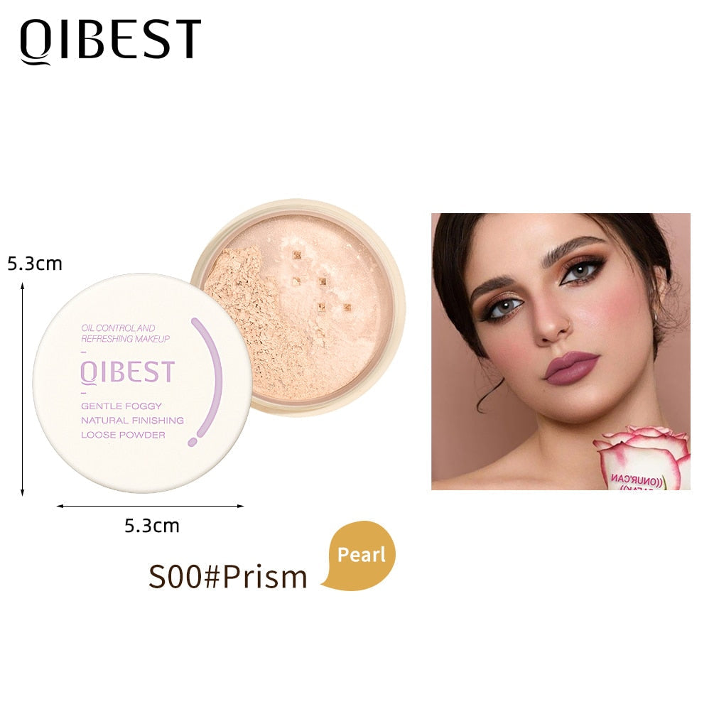 QIBEST Smooth Loose Powder Light Setting Powder Waterproof Face Makeup Oil Control Finish Powder Matte Velvet Face Powder Makeup - TIKIJTRONICS # 0