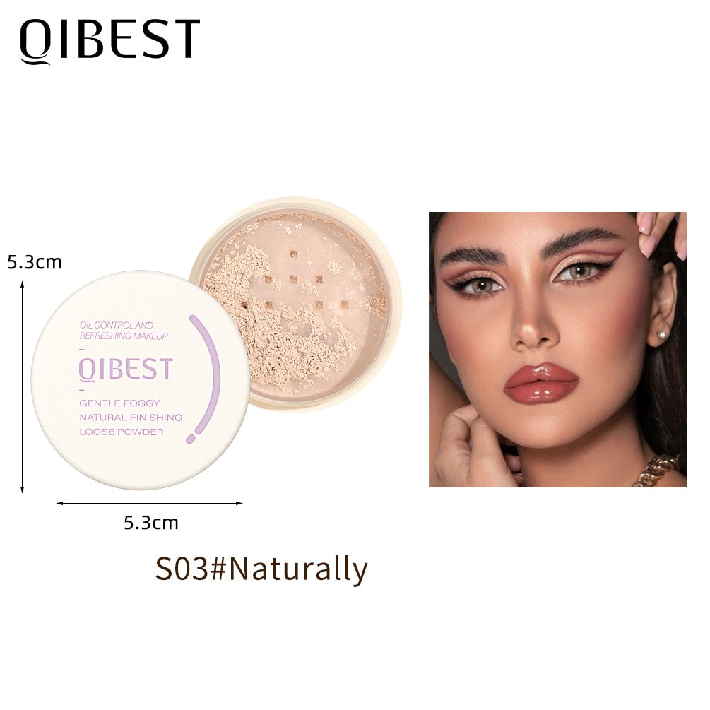 QIBEST Smooth Loose Powder Light Setting Powder Waterproof Face Makeup Oil Control Finish Powder Matte Velvet Face Powder Makeup - TIKIJTRONICS # 0