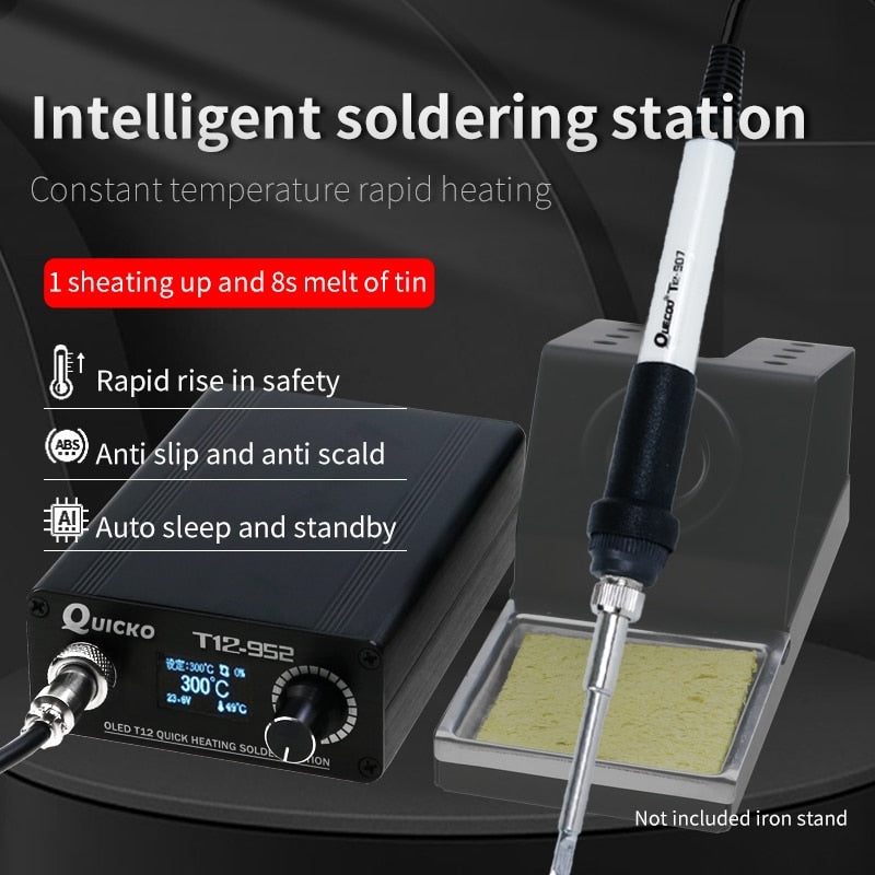 Quick Heating T12 soldering station electronic welding iron 2020 New version STC T12 OLED Digital Soldering Iron T12-952 QUICKO - TIKIJTRONICS # 0