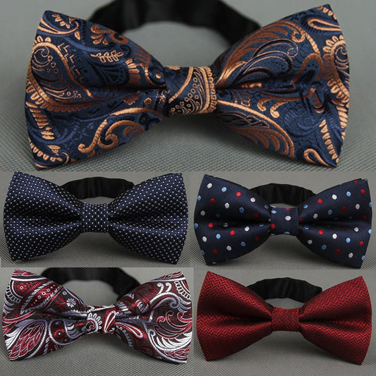 RBOCOTT Men's Bow Tie Gold Paisley Bowtie Business Wedding Bowknot Dot Blue And Black Bow Ties For Groom Party Accessories - TIKIJTRONICS 0 SPECIFICATIONSTies Type: Bow TieStyle: FashionSize of Bowtie: 12cm*6cmSize: One SizePattern Type: Dot/Paisley/PlaidPattern Type: DotOrigin: Mainland ChinaMaterial: Polyester,SilkItem Type: TiesGender: MENDepartment Name: AdultColor: Blue/Black/Red/Gold/Brown/PurpleBrand Name: RBOCOTT TIKIJTRONICS  (Store description)