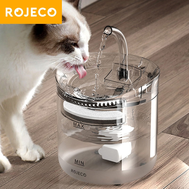 ROJECO Cat Water Fountain Automatic Pet Water Dispenser Pet Smart Drinker For Cats Auto Sensor Cat Drinking Fountain Accessories - TIKIJTRONICS # 0