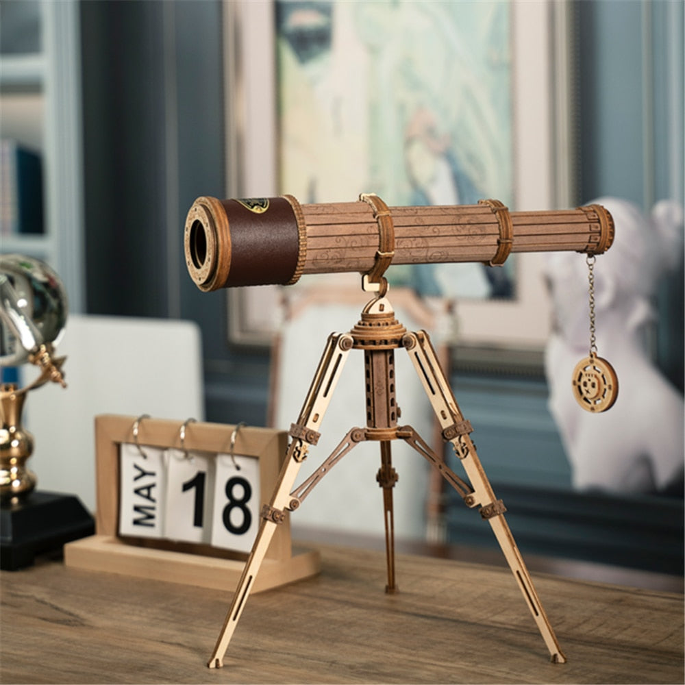 Robotime Rokr 1:1 DIY 314pcs Telescopic Monocular Telescope Wooden Model Building Kits Assembly Toy Gift for Children Adult - TIKIJTRONICS 0 SPECIFICATIONSWarning: Small Parts Not for Children under 3 years oldType: diy toyTheme: TelescopeScale: 1:1Recommend Age: 12+y,18+Quantity of Items in Set: 314Oversea warehouse: ES/US/BE/UKOrigin: Mainland ChinaModel Number: ST004Material: WoodInstructions: EnglishGender: UnisexCertification: CEBrand Name: Robotime TIKIJTRONICS  (Store description)